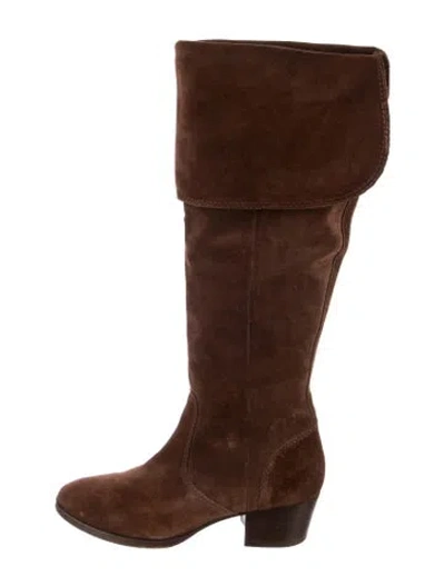Pre-owned Frye Suede Riding Boots In Brown