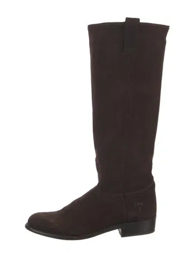 Pre-owned Frye Suede Riding Boots In Brown