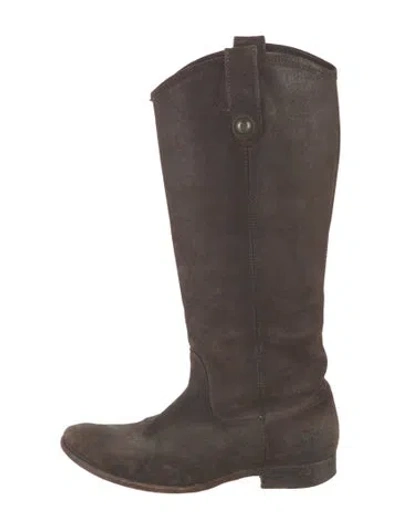 Pre-owned Frye Suede Riding Boots In Brown