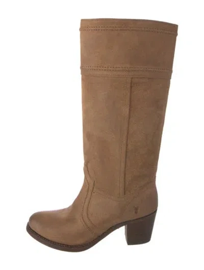 Pre-owned Frye Suede Riding Boots In Brown/neutrals