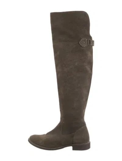 Pre-owned Frye Suede Riding Boots In Green