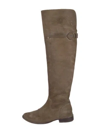 Pre-owned Frye Suede Riding Boots In Neutrals