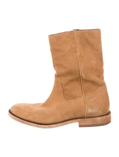 Pre-owned Frye Suede Riding Boots In Neutrals