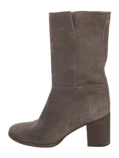 Pre-owned Frye Suede Slouch Boots In Grey