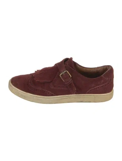 Pre-owned Frye Suede Sneakers In Burgundy