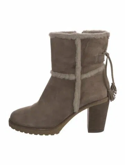 Pre-owned Frye Suede Tassel Accents Boots In Neutral