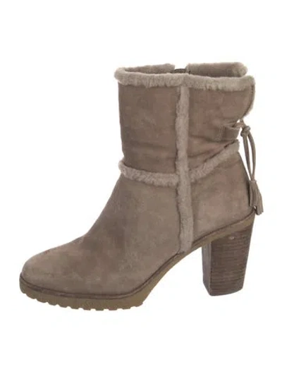 Pre-owned Frye Suede Tassel Accents Boots In Neutrals