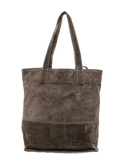 Pre-owned Frye Suede Tote In Gray