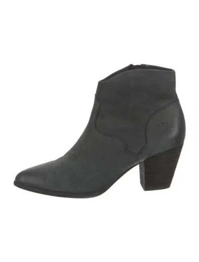 Pre-owned Frye Suede Western Boots In Black
