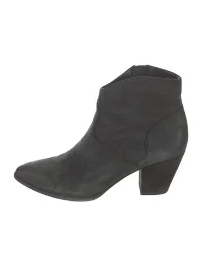 Pre-owned Frye Suede Western Boots In Black