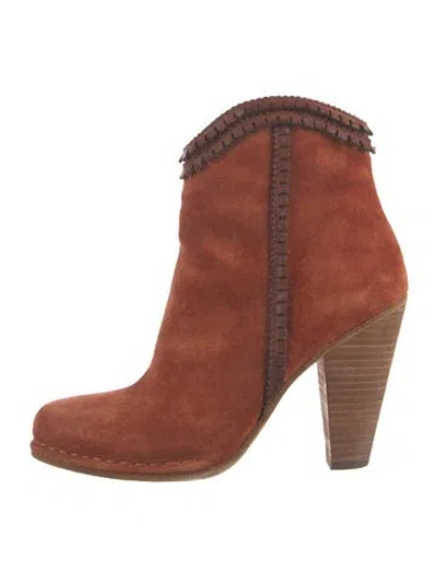 Pre-owned Frye Suede Western Boots In Brown