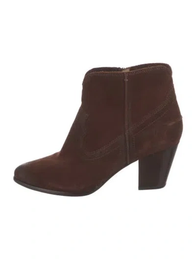 Pre-owned Frye Suede Western Boots In Brown