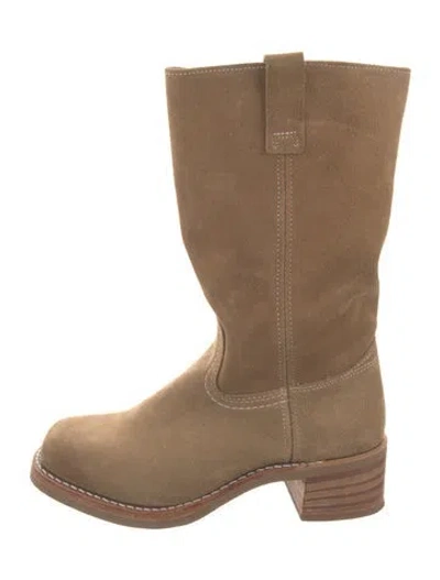 Pre-owned Frye Suede Western Boots In Brown
