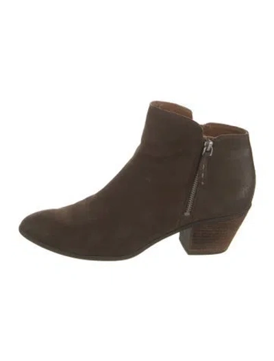Pre-owned Frye Suede Western Boots In Brown