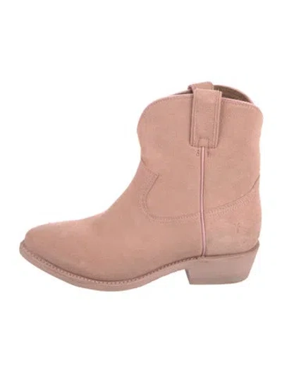 Pre-owned Frye Suede Western Boots In Neutral