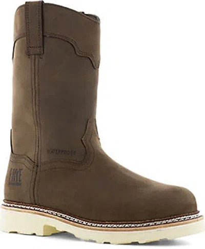 Pre-owned Frye Supply Men's 10" Waterproof Wellington Steel Toe Work Boot Dark Brown -