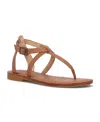 Frye Taylor Calfskin Thong Sandals In Tan - Natural Full Grain Leather