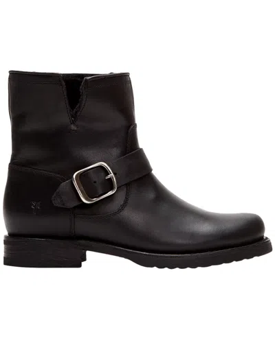 Frye Veronica Leather & Shearling Boot In Black
