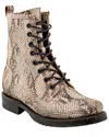 Frye Veronica Leather Combat Boot In Beige