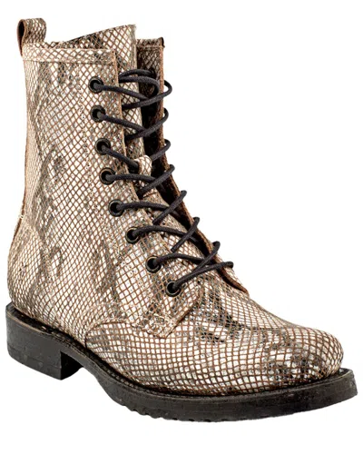 FRYE VERONICA LEATHER COMBAT BOOT
