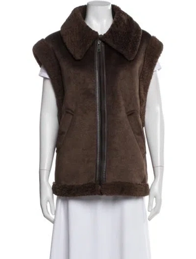 Pre-owned Frye Vest In Brown