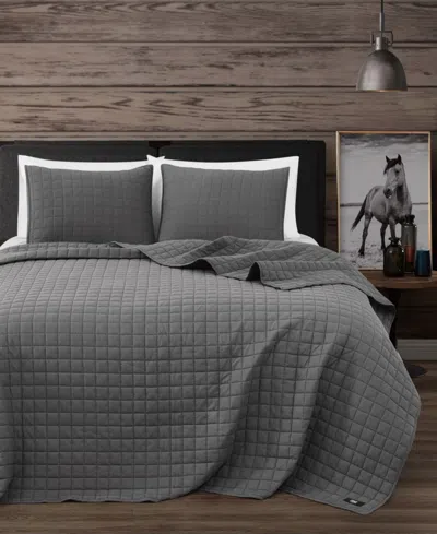 Frye Vintage Washed Cotton 3-pc. Quilt Set, Full/queen In Gray