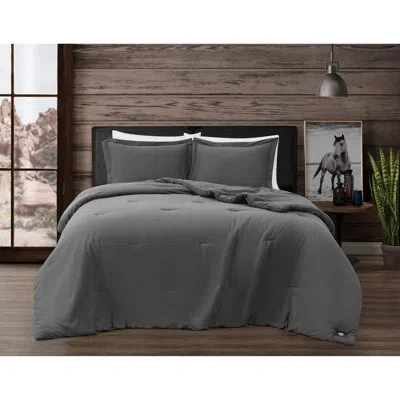 Frye Vintage Washed Cotton 3 Piece Comforter Set In Gray