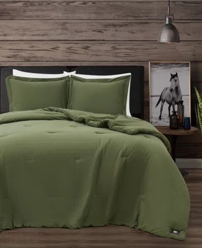 Frye Vintage Washed Cotton 3-pc. Comforter Set, King In Green