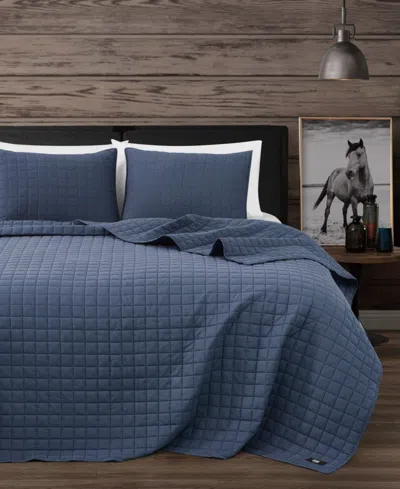 Frye Vintage Washed Cotton 3-pc. Quilt Set, Full/queen In Blue