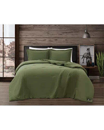 Frye Channel Stitch Velvet 3pc Comforter Set In Green