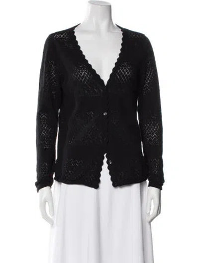 Pre-owned Frye V-neck Sweater In Black