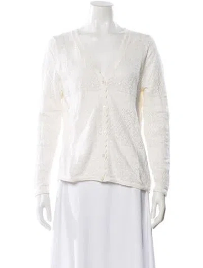 Pre-owned Frye V-neck Sweater In White