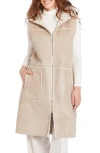 Frye Water Resistant Faux Leather & Faux Shearling Vest In Sand