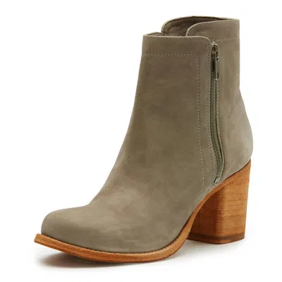 Frye Women's Addie Double Zip Bootie In Grey Soft Italian Nubuck In Green