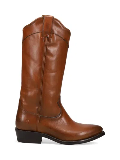 Frye Women's Billy Daisy Leather Pull-on Boots In Brown
