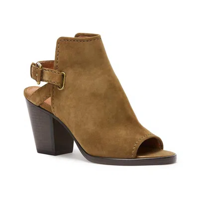 Frye Women's Dani Shield Sling Peep Toe Sandal In Khaki Suede In Brown