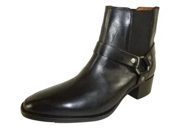 Pre-owned Frye Women's Dara Harness Chelsea Black Ankle Boots