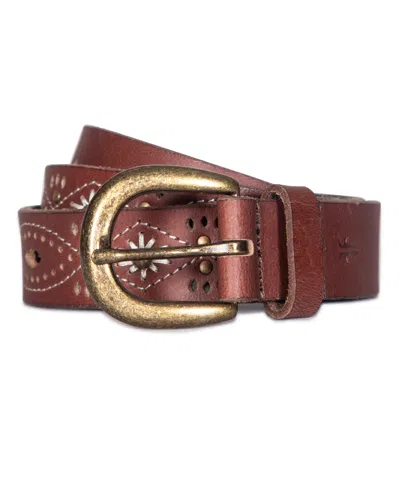 Frye Women's Embroidery Perf Rivets Belt
