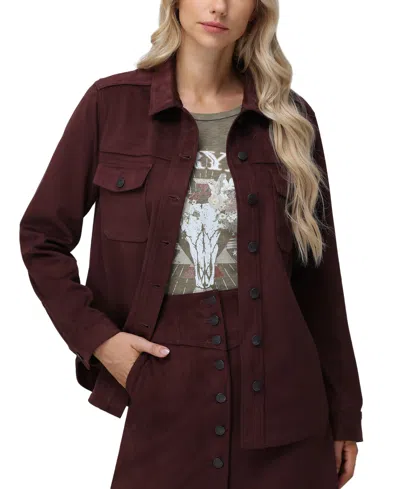 Frye Women's Faux Suede Shacket In Bitter Chocolate