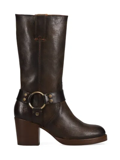 Frye Women's Jean Harness Leather Boots In Brown
