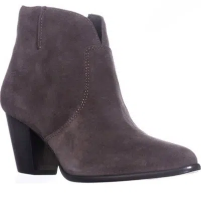 Frye Women's Jennifer Suede Western Ankle Bootie In Charcoal In Pink
