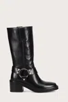 Frye Kate Harness Leather Mid-calf Boots In Black