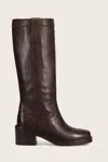 Frye Kate Leather Wide Calf Pull-on Boots In Brown