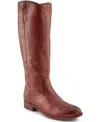 Frye Melissa Button Leather Tall Riding Boots In Mahogany Leather