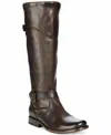 Frye Women's Phillip Riding Boot In Dark Brown In Brown