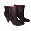 Frye Women's Regina Heel Bootie In Burnt Red Brush Off In Burgundy