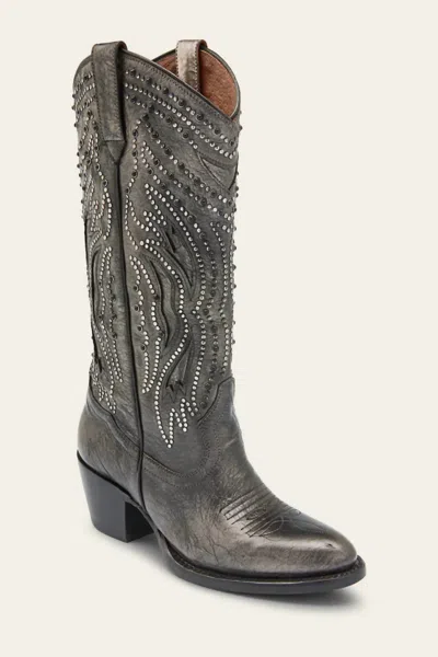 Frye Women's Shelby Studded Boots In Dark Pewter In Gray