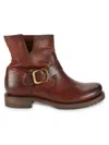 Frye Veronica Leather Booties In Redwood
