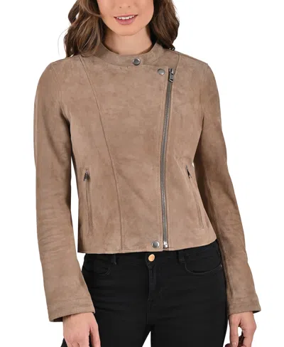 Frye Women´s Biker Goat Suede Jacket In Gray