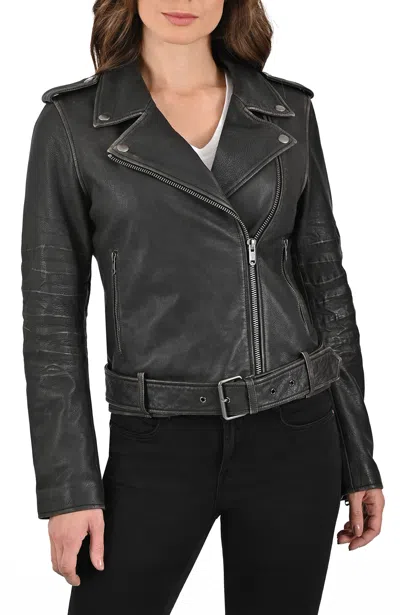 Frye Women´s Sheep Crack Leather Jacket In Black